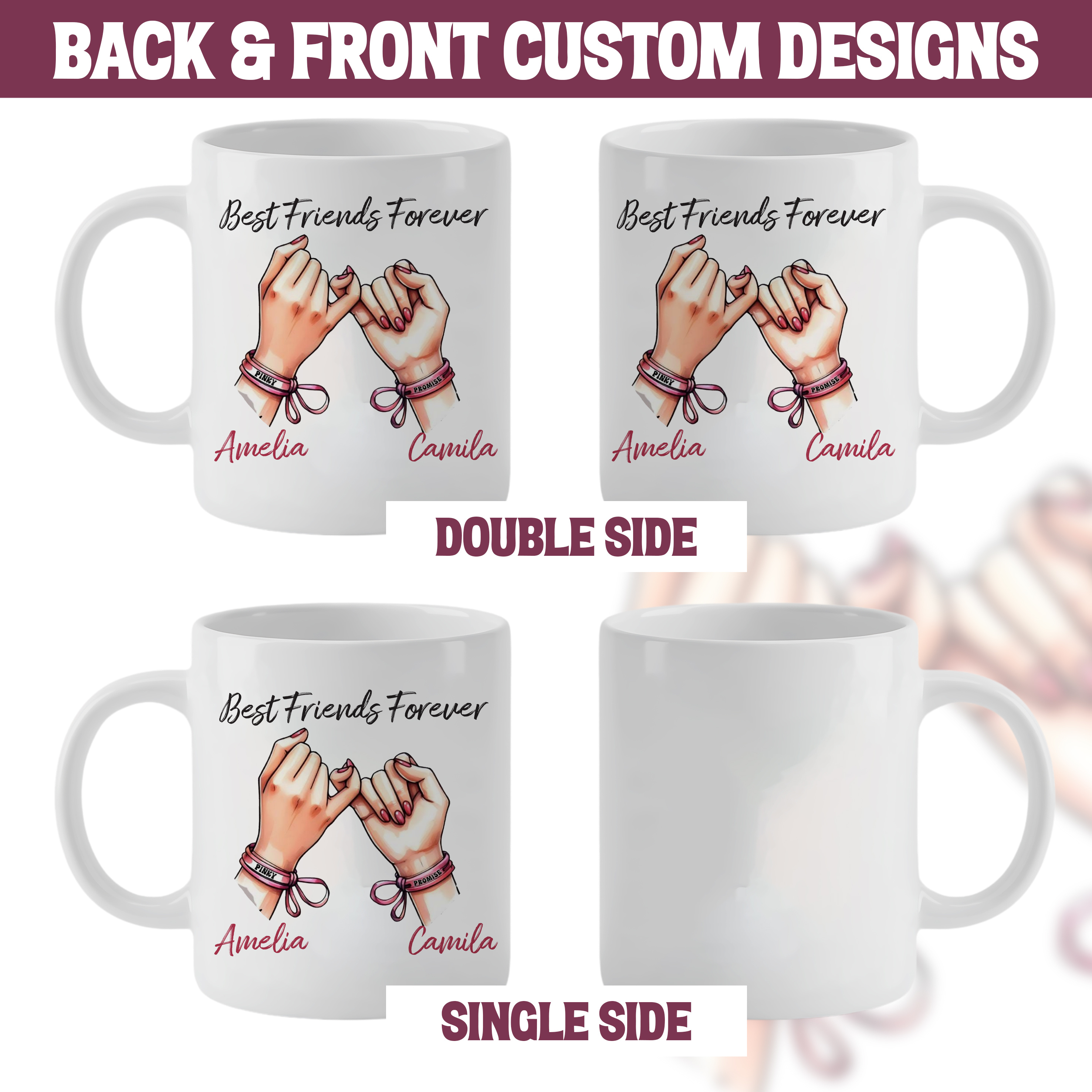 Custom Best Friends Forever Pinky Promise Mug - Unique Gift